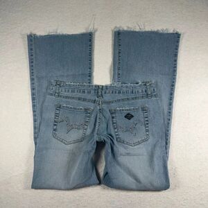 Angels Y2K Light Wash Bootcut Jeans Rhinestone Embellished Pockets